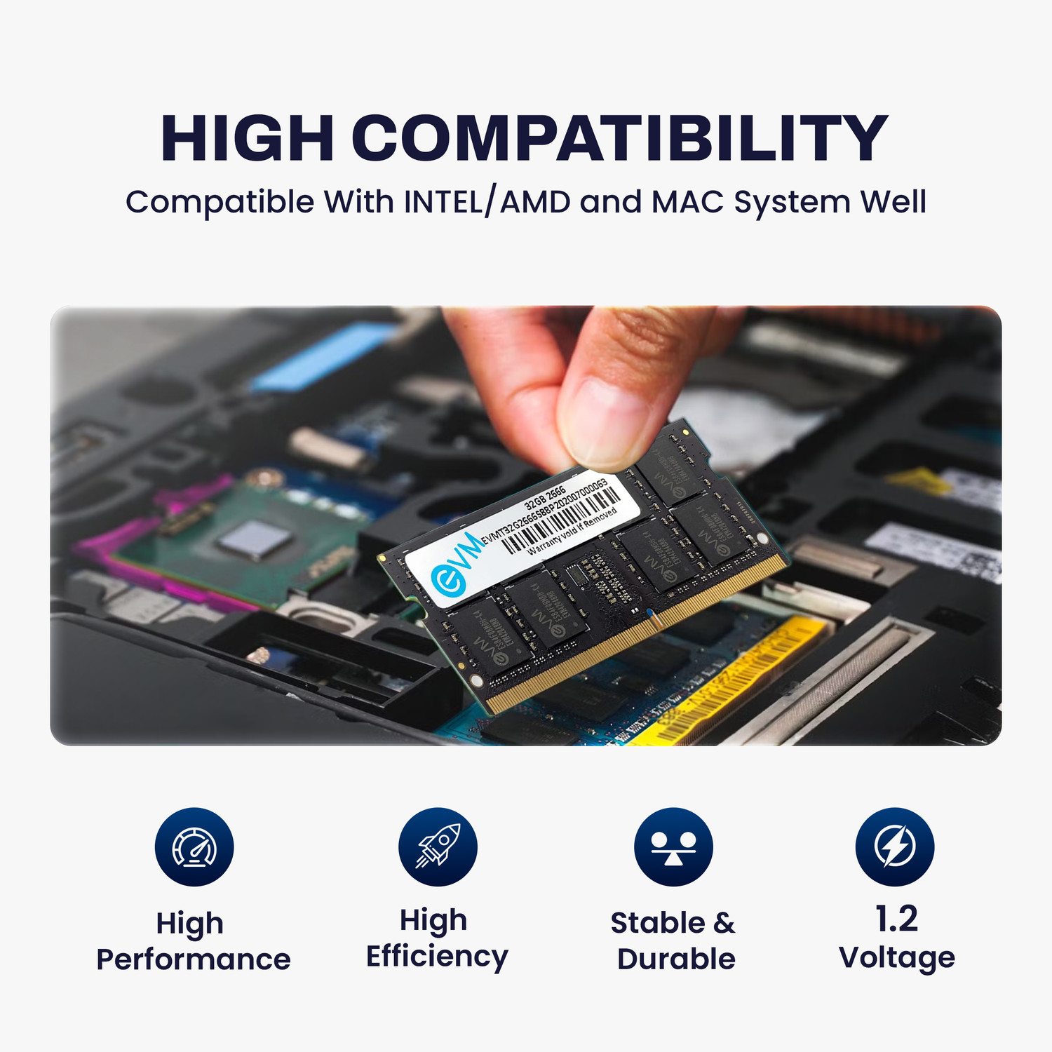 Image of EVM Laptop RAM DDR4 32 GB Laptop DDR4 (32GB DDR4 Laptop RAM 2666MHz)