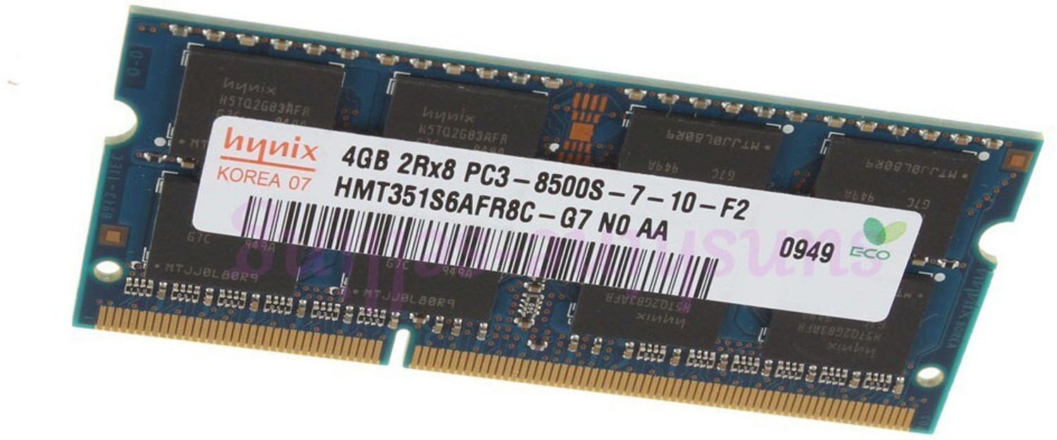 Hynix 4GB DDR3 1066 (PC3-8500S) LAPTOP DDR3 4 GB (Dual Channel