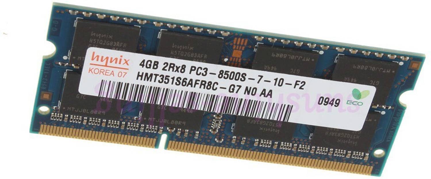 Hynix 4GB DDR3 1066 (PC3-8500S) LAPTOP DDR3 4 GB (Dual Channel) L