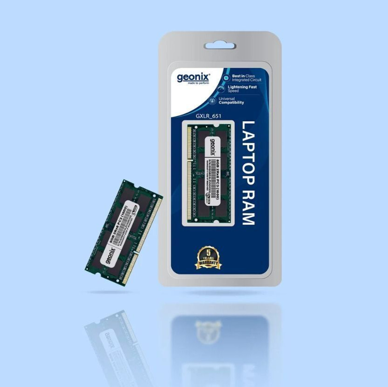 Image of Geonlx Laptop RAM DDR3 8 GB (Dual Channel) Laptop DDR3L (8GB DDR3L 1600 MHz | Pin-204 | Volt- 1.35v | Unbuffered | Cas Latency CL11)