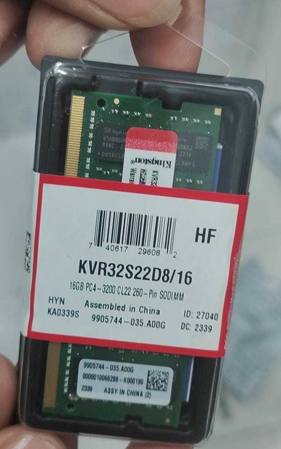 KINGSTON 3200MHz DDR4 16 GB (Dual Channel) Laptop SODIMM