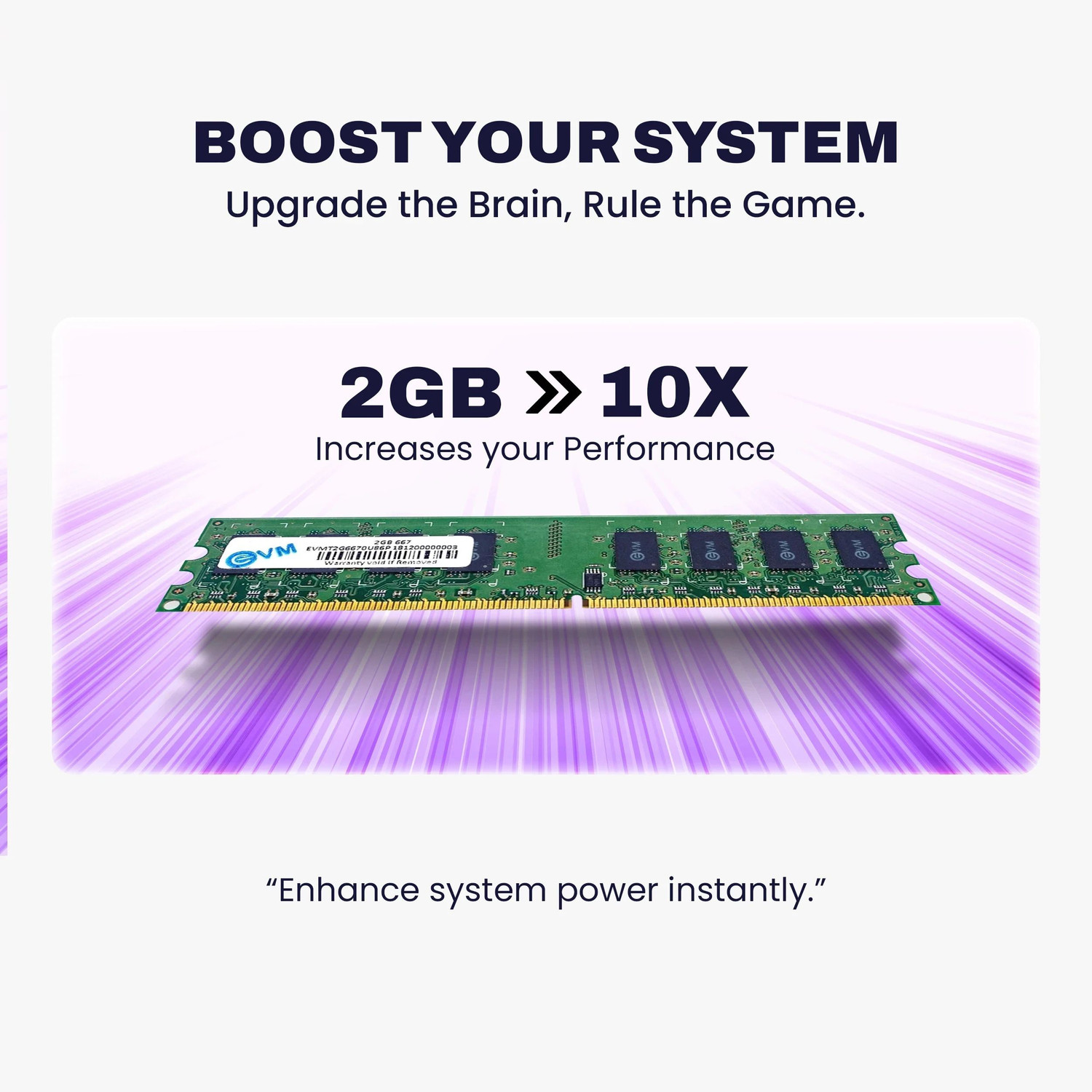 Image of EVM Desktop RAM DDR2 2 GB PC DDR2 (EVMT2G6670U86P)