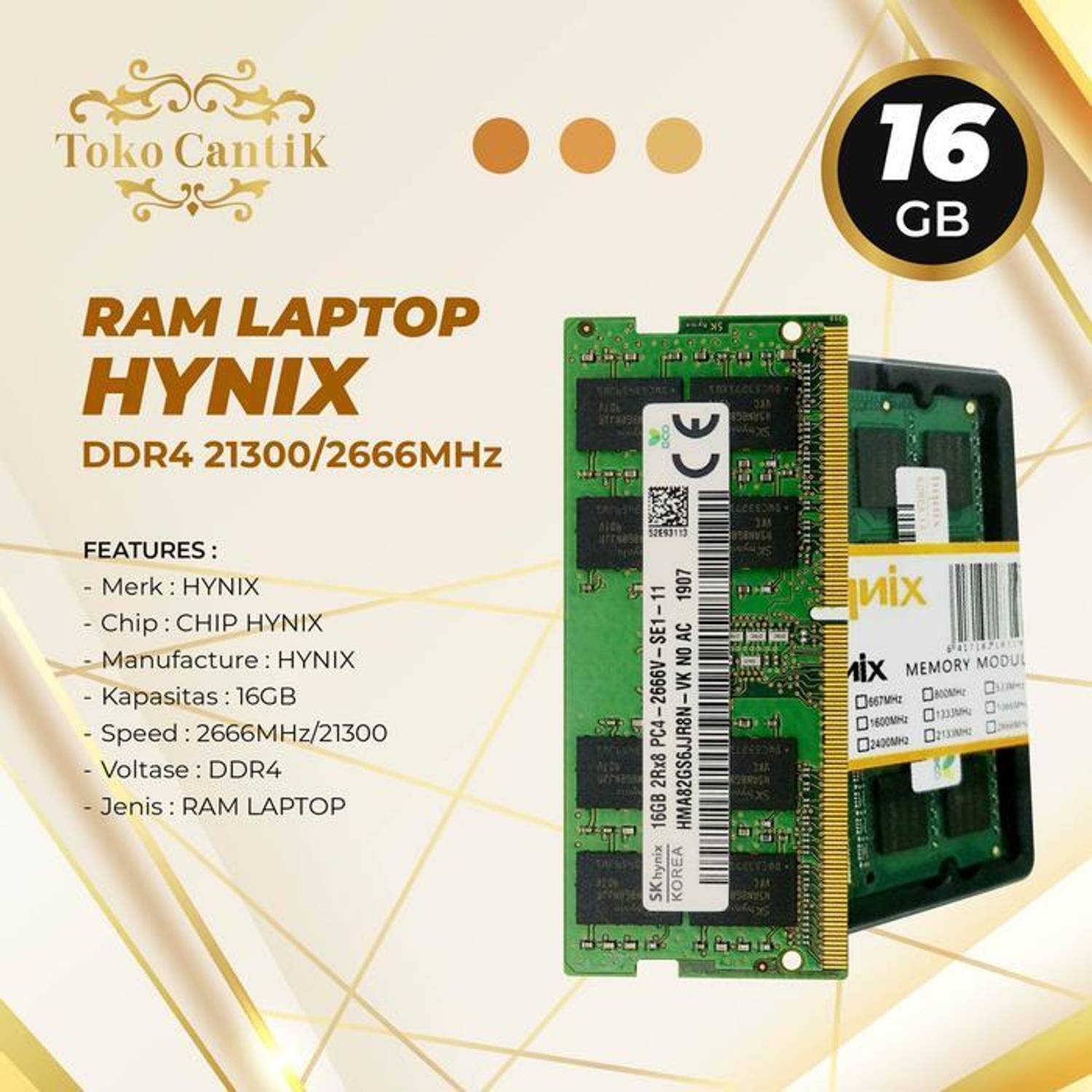 Sk Hynix PC4-2666V DDR4 8 GB (Dual Channel) Laptop (2666MHZ) - Sk