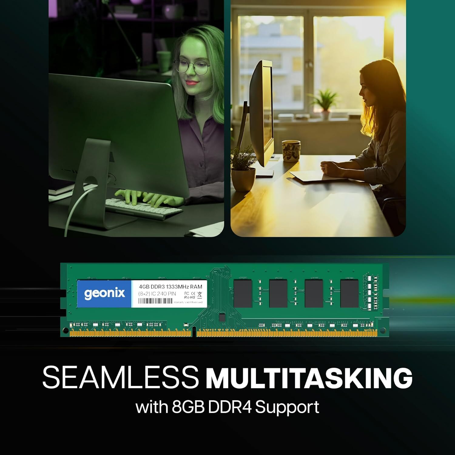 Image of GEONIX 2666 MHz DDR4 8 GB (Single Channel) PC Desktop Ram (8GB DDR4 Desktop Ram)