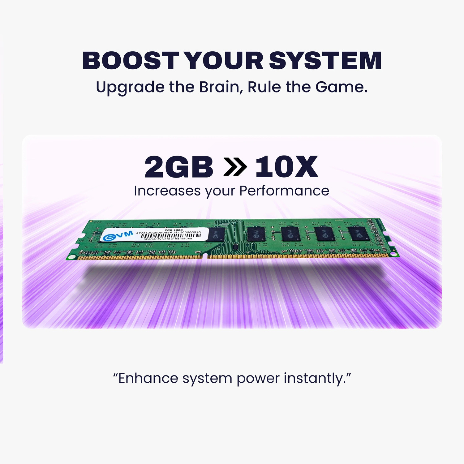 Image of EVM Desktop RAM DDR3 2 GB (Dual Channel) PC (EVMT2G1600U86P)