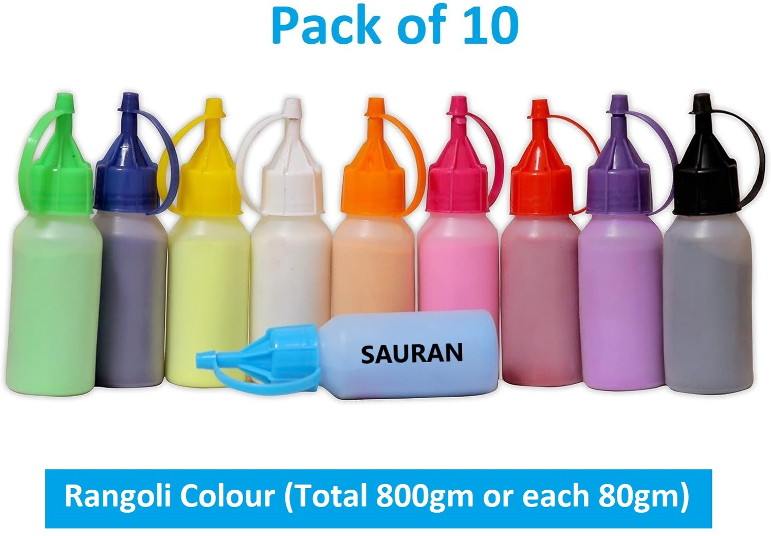 Image of Sauran Pack of 10 Rangoli Powder