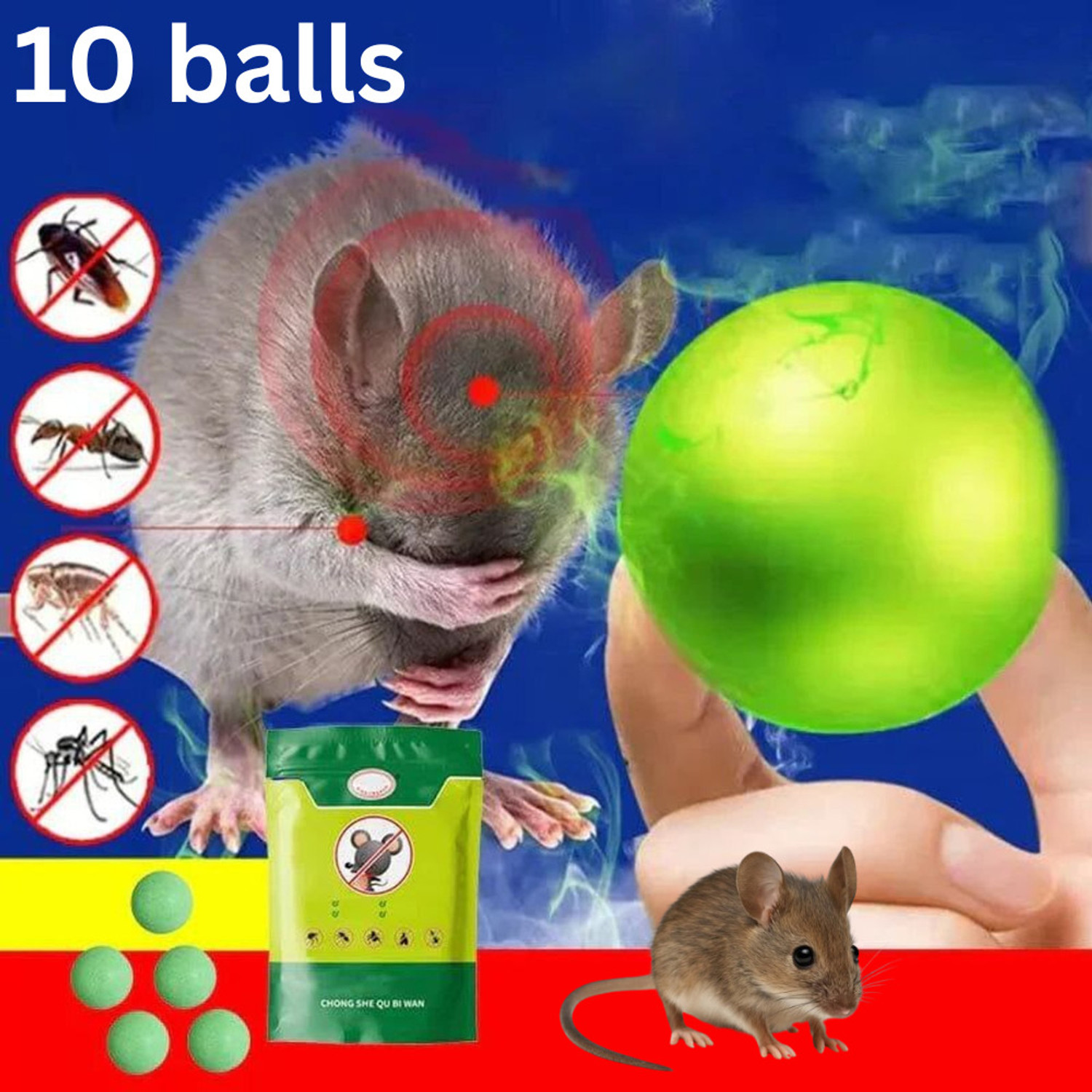 Image of RAMILOO Non-Toxic Rat Repellent Tablets,for Indoor Use,Herbal Formula Electronic Trap