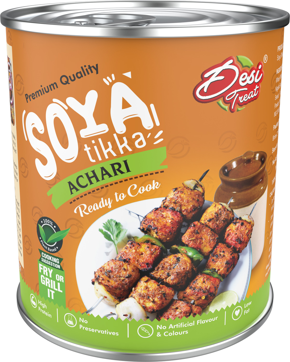Image of Desi Treat Soya Tikka Punjabi Masala & Achari Soya Tikka (Ready to Cook)