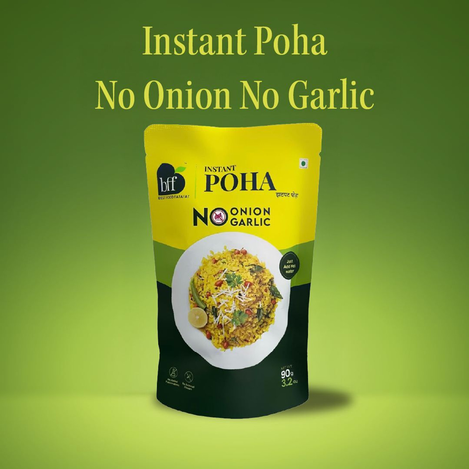Image of Bff Instant Poha No Onion, No Garlic, 540g (90g x 6) - Ready-to-Eat Breakfast Mix