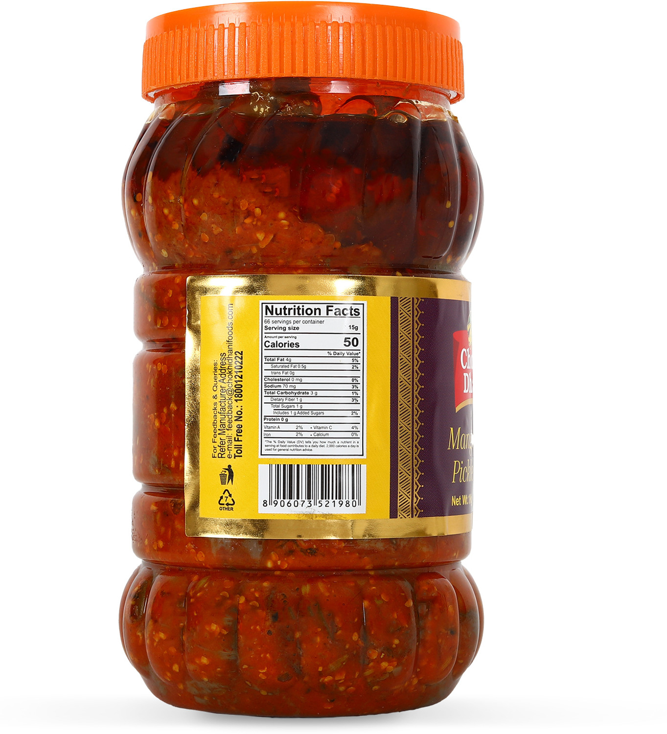 Image of Chokhi Dhani Foods Mango Pickle Spicy & Tasty (Pack of 1, 1 kg) Mango Pickle