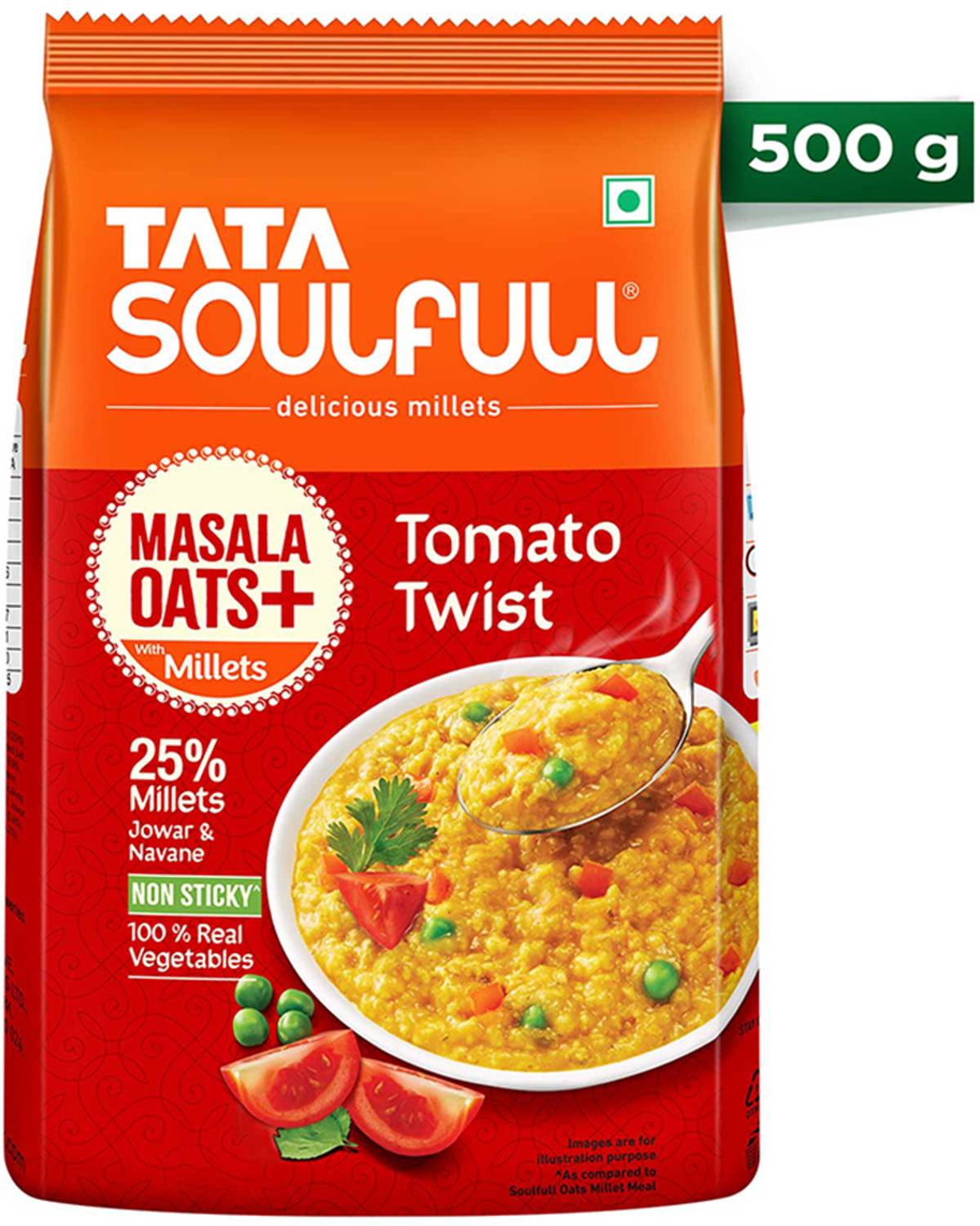 Tata Soulfull Masala Oats+, Tomato Twist, 25% Millets, 1kg - Image 2