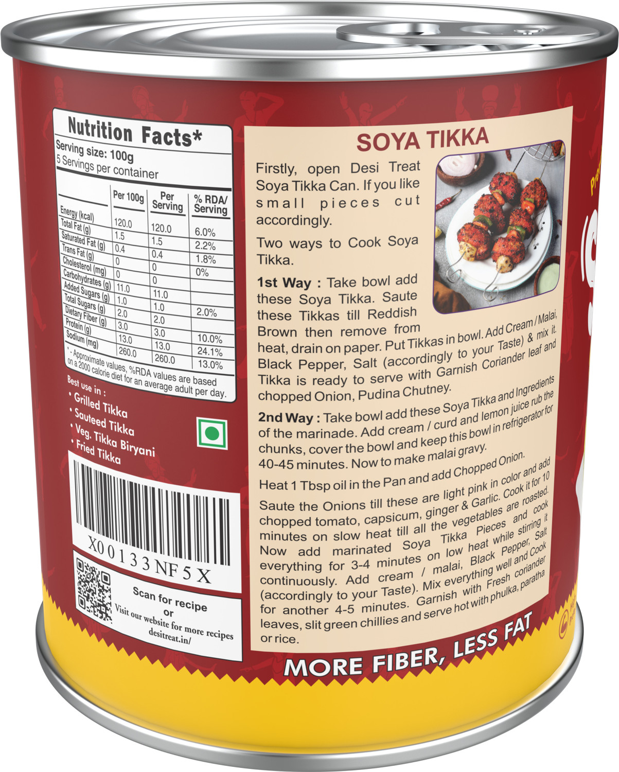 Image of Desi Treat Soya Tikka Punjabi Masala (Ready-to-Cook)