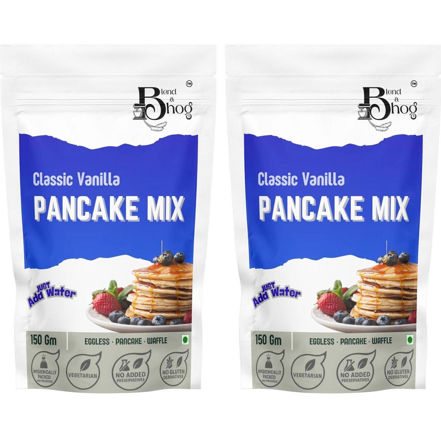 Blend a bhog Pancake Mix Vanilla Flavor (150g x 2)| Cakemix | Pancake | Waffle | Eggless 300 g