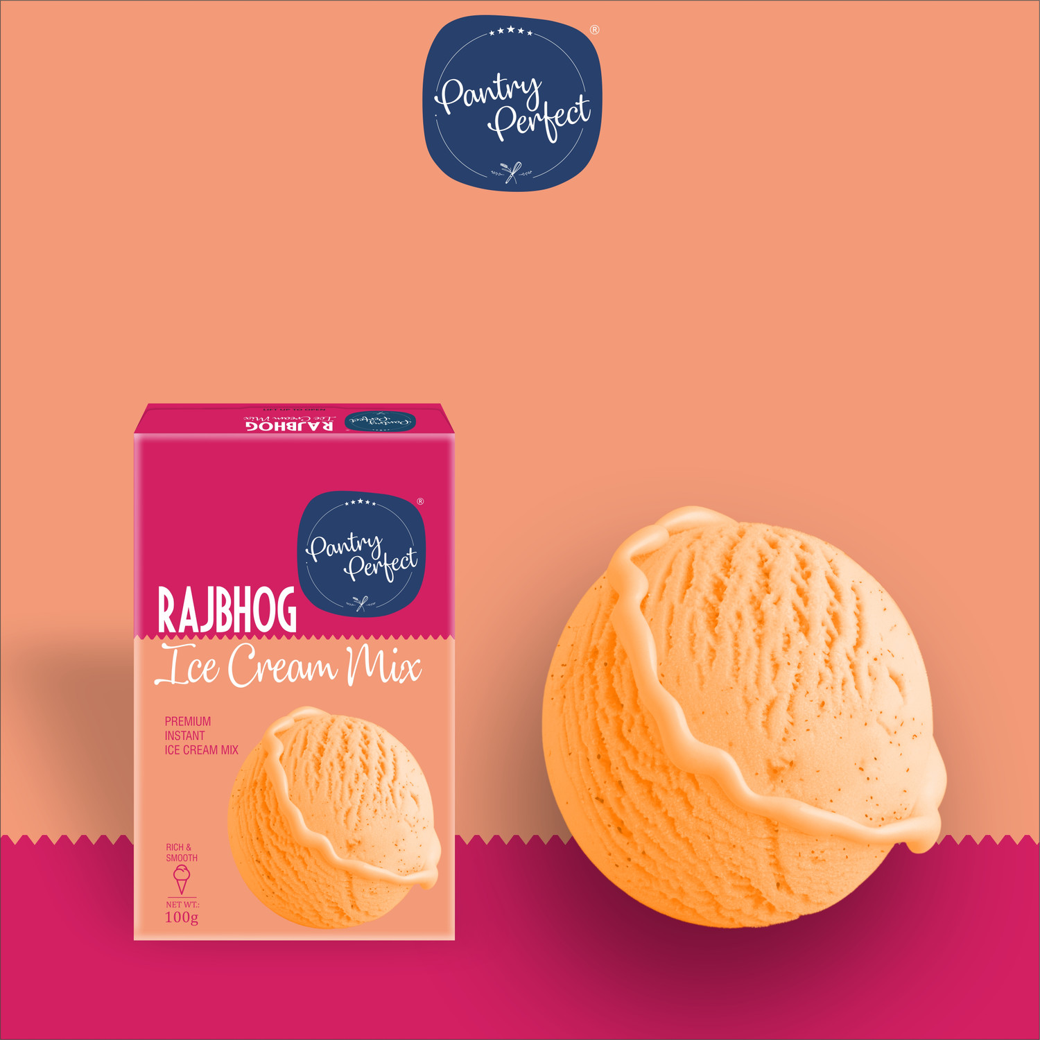 Image of Pantry Perfect Rajbhog, Chocolate, Butterscotch & Kesar Pista Ice Cream Mix I Rich & Smooth 400 g