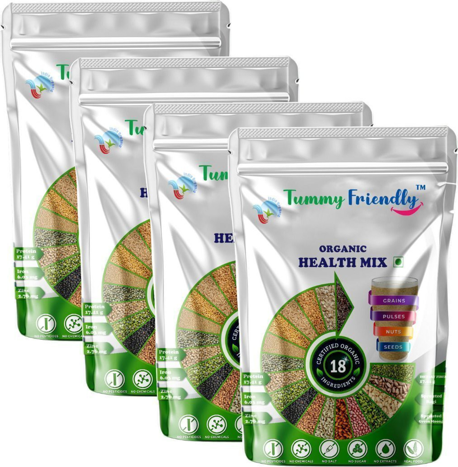 Image of TummyFriendly Foods USDA Organic Health Mix for Kids and Adults. No Chemicals, No Pesticides 400 g