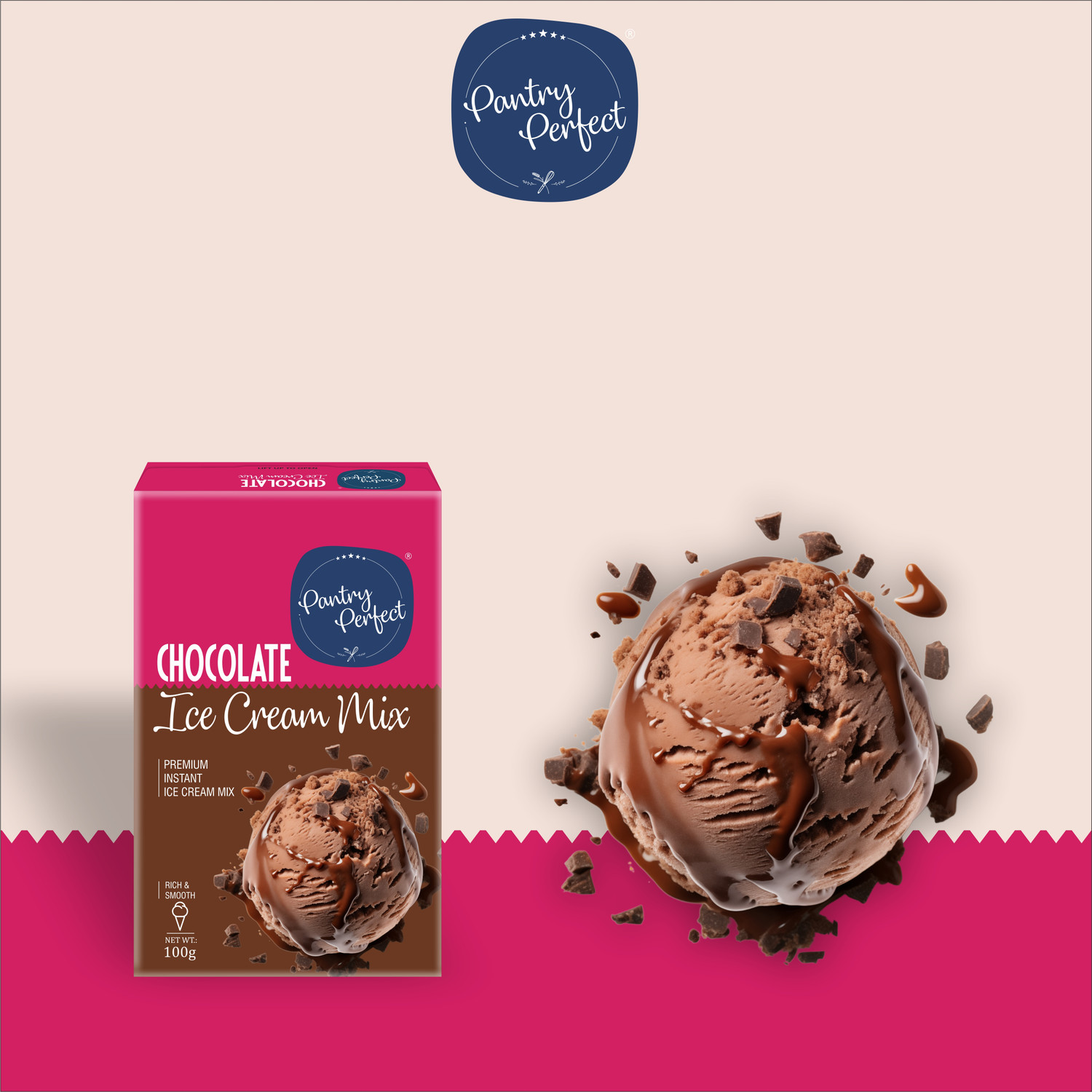 Image of Pantry Perfect Rajbhog, Chocolate, Butterscotch & Kesar Pista Ice Cream Mix I Rich & Smooth 400 g