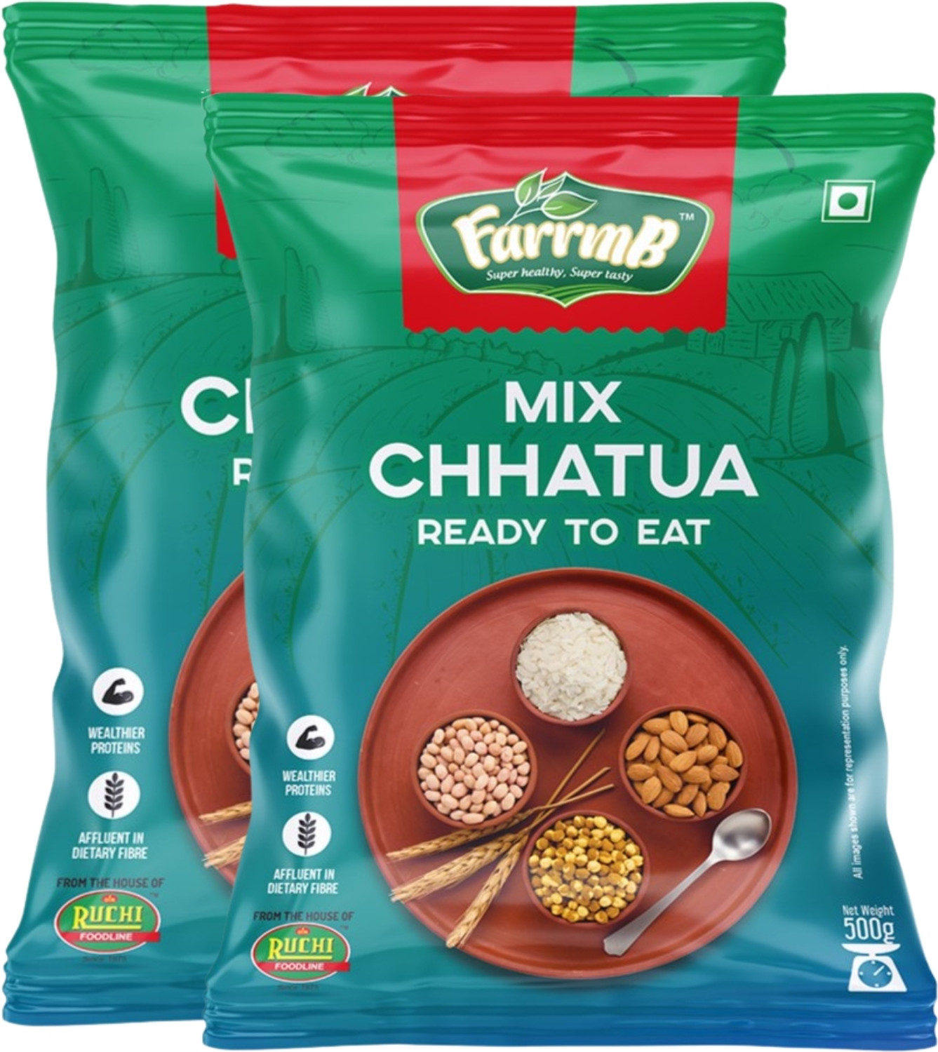 Image of FarrmB Mix Chhatua | High Protein & Fibre Ready-to-Eat Multigrain Breakfast Mix 1 kg