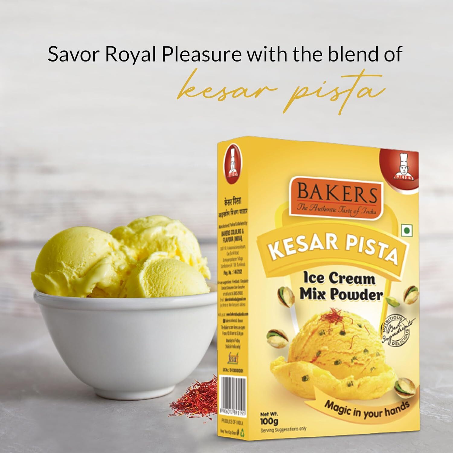Image of Bakers Kesar Pista| Pista| Chocolate| Butterscotch| Blueberry| Black Currant Ice Cream 600 g