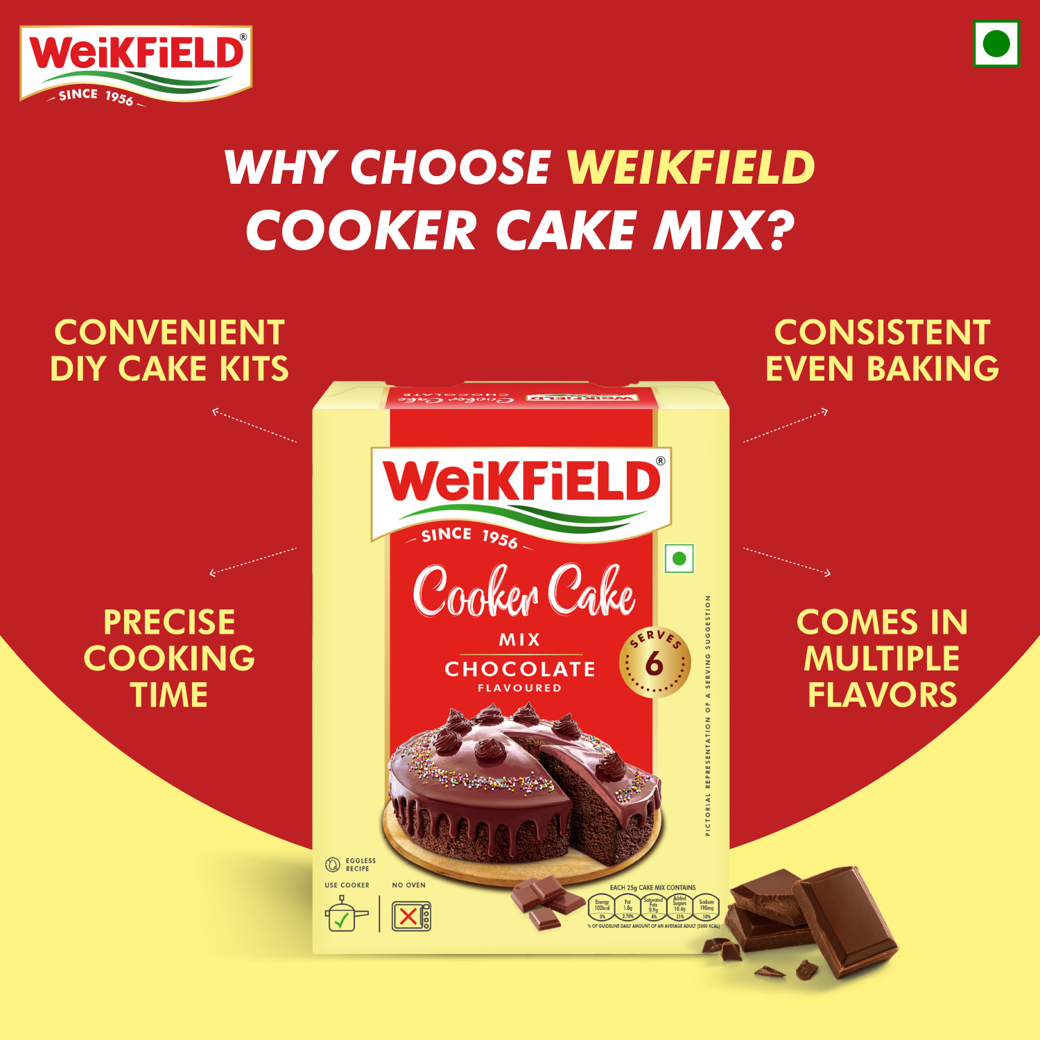 Image of WeiKFiELD Cooker Cake Mix Chocolate Flavor Carton 150 g
