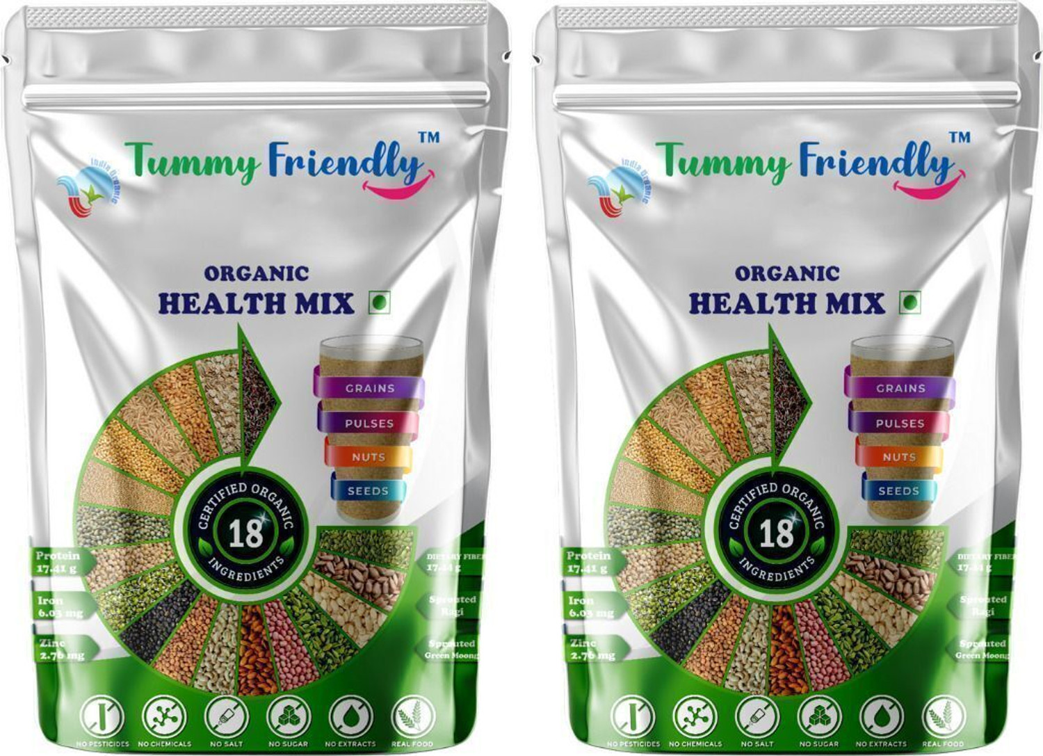 Image of TummyFriendly Foods USDA Organic Health Mix for Kids and Adults. No Chemicals, No Pesticides 1600 g