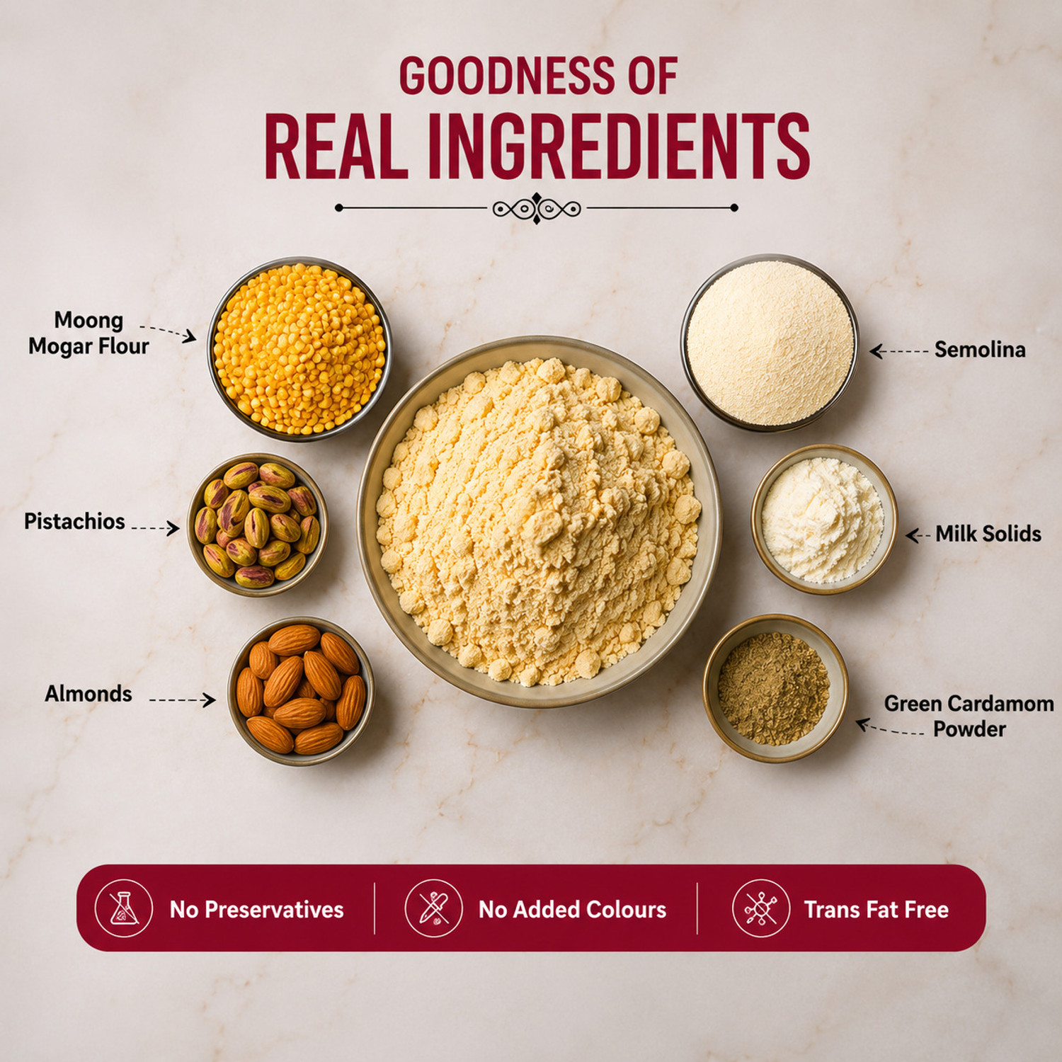 Image of INDIMIX Instant Ready to Cook Moong Dal Halwa Mix | Ready In 3 Steps | Healthy & Tasty 200 g