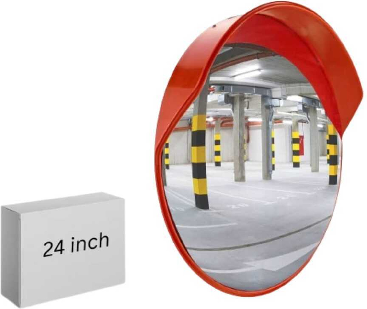 Image of Spotview Unbreakable Convex Mirror For Road Safety with Installation Kit 24 Inch Rearview Radar Mirror