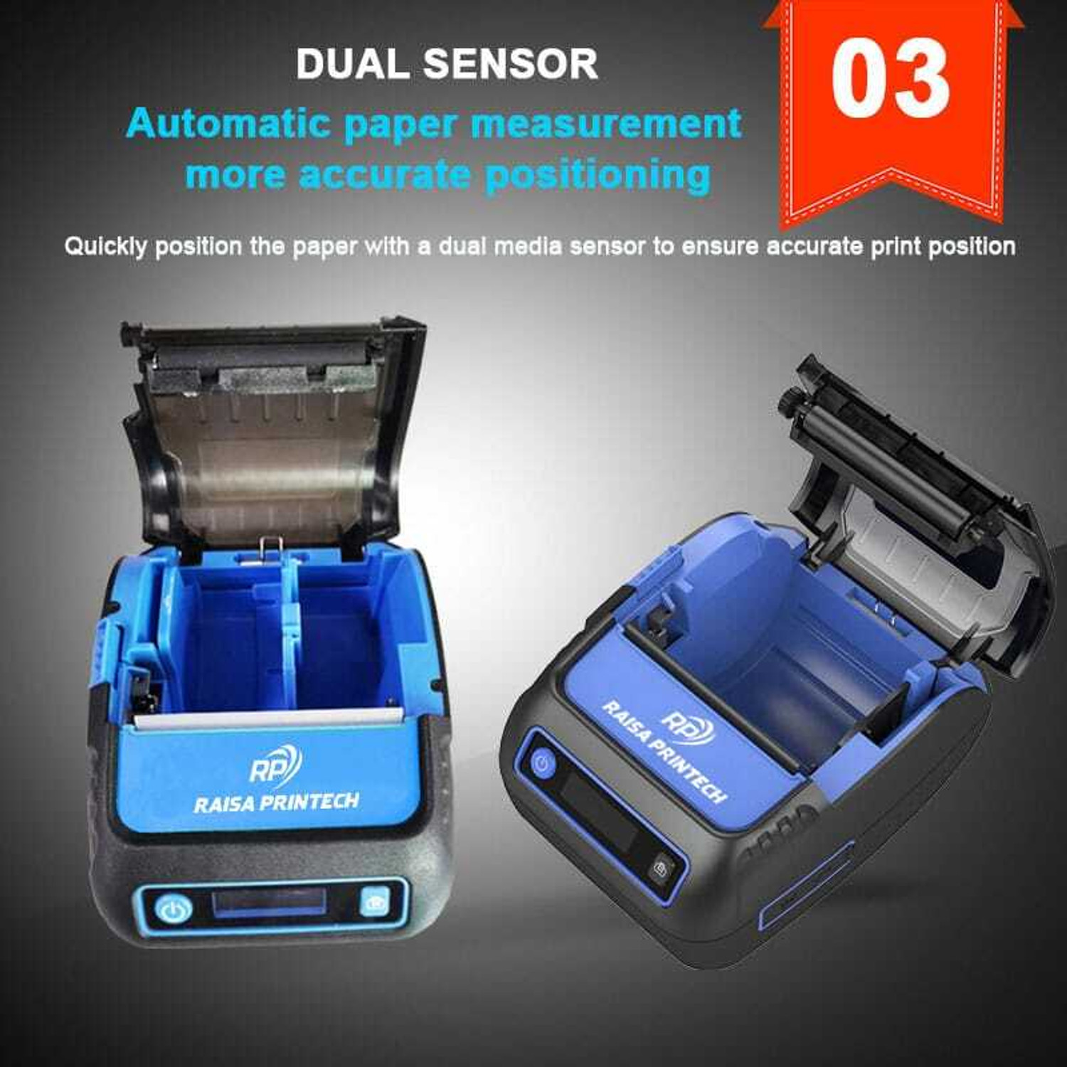 Image of RAISA PRINTECH Thermal 58mm Receipt / Label Printer with 1200mAh / 7.4V Battery Thermal Receipt Printer