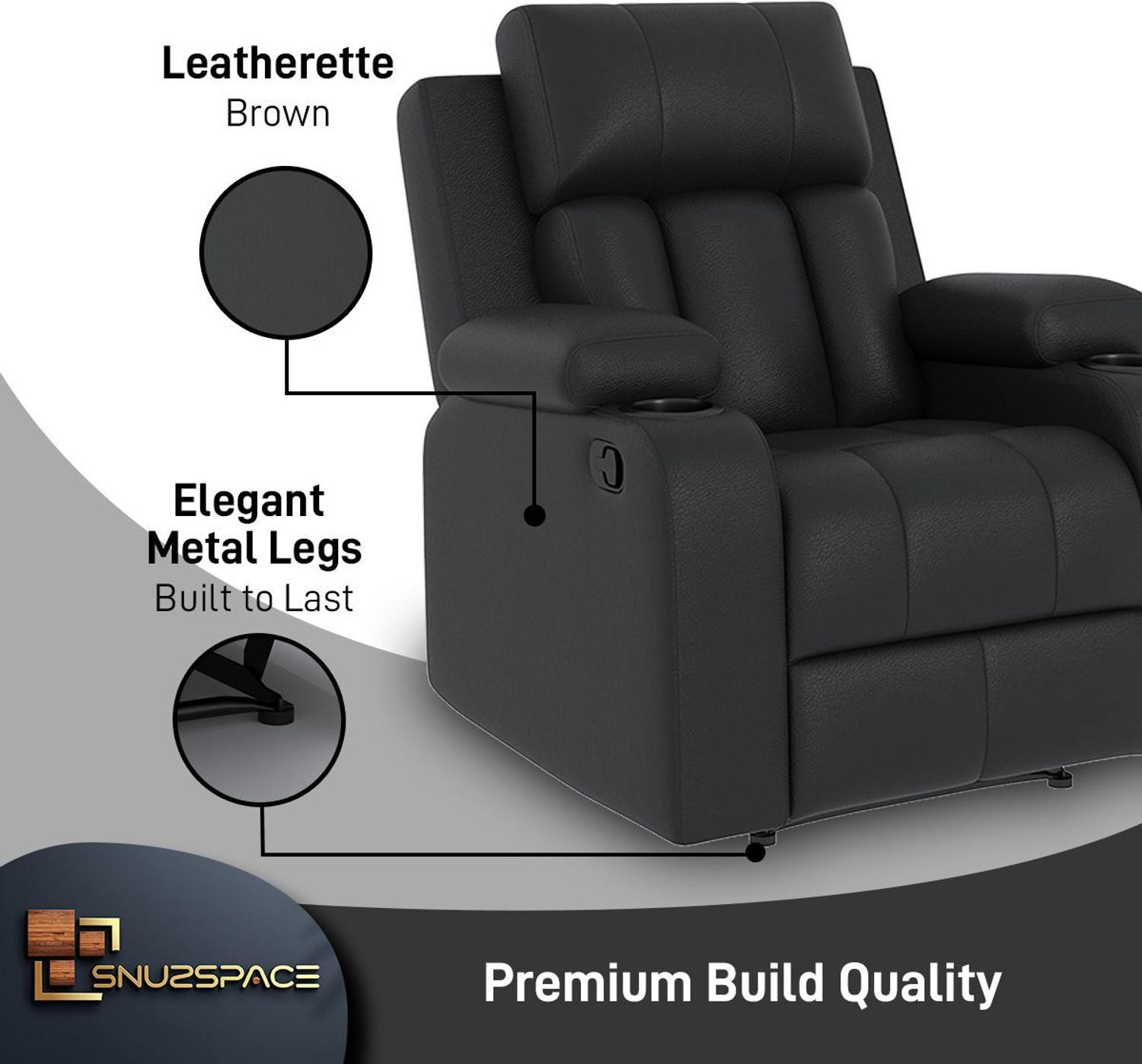 Image of SNUZSPACE Leatherette Manual Recliner