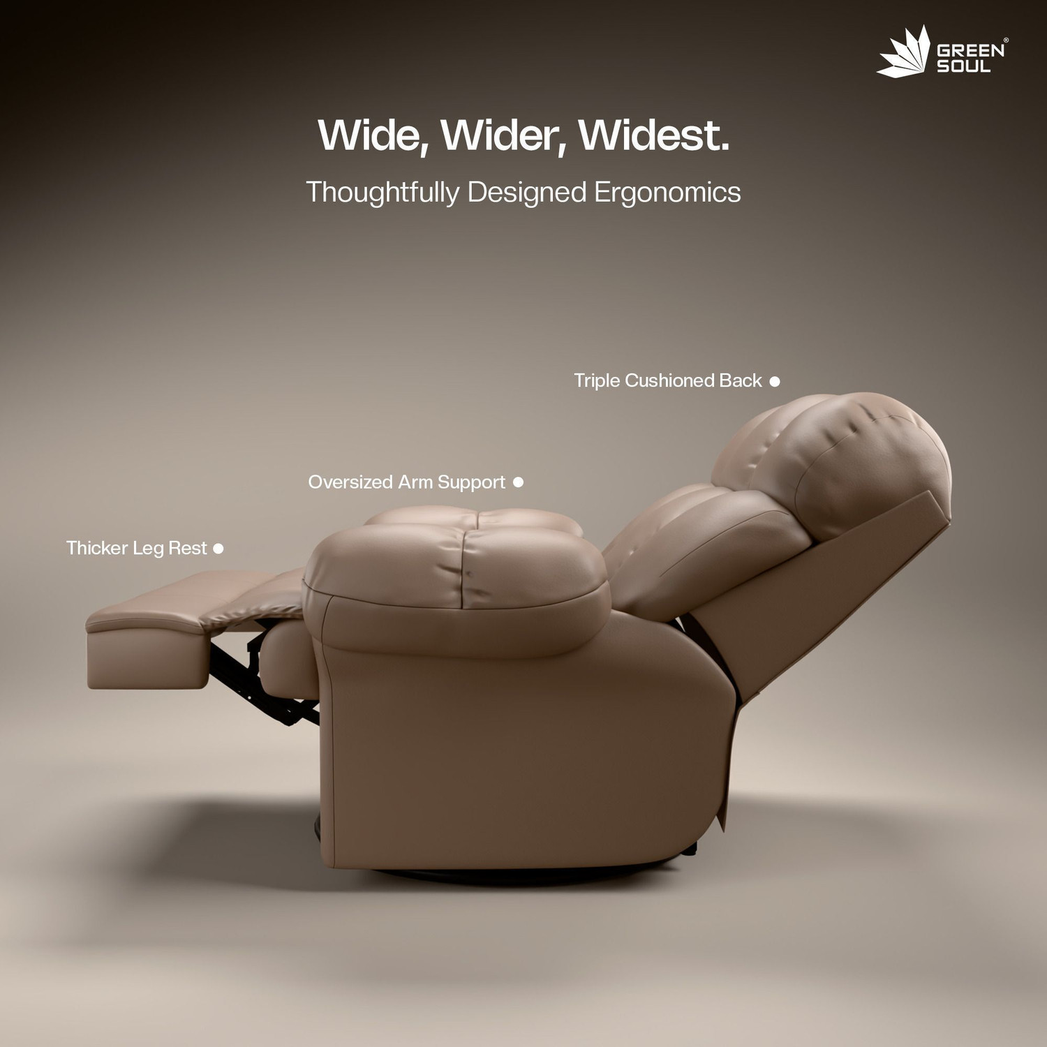 Image of GREEN SOUL Shangri-la |R3 | Leatherette Powered Swivel & Rocker Recliner