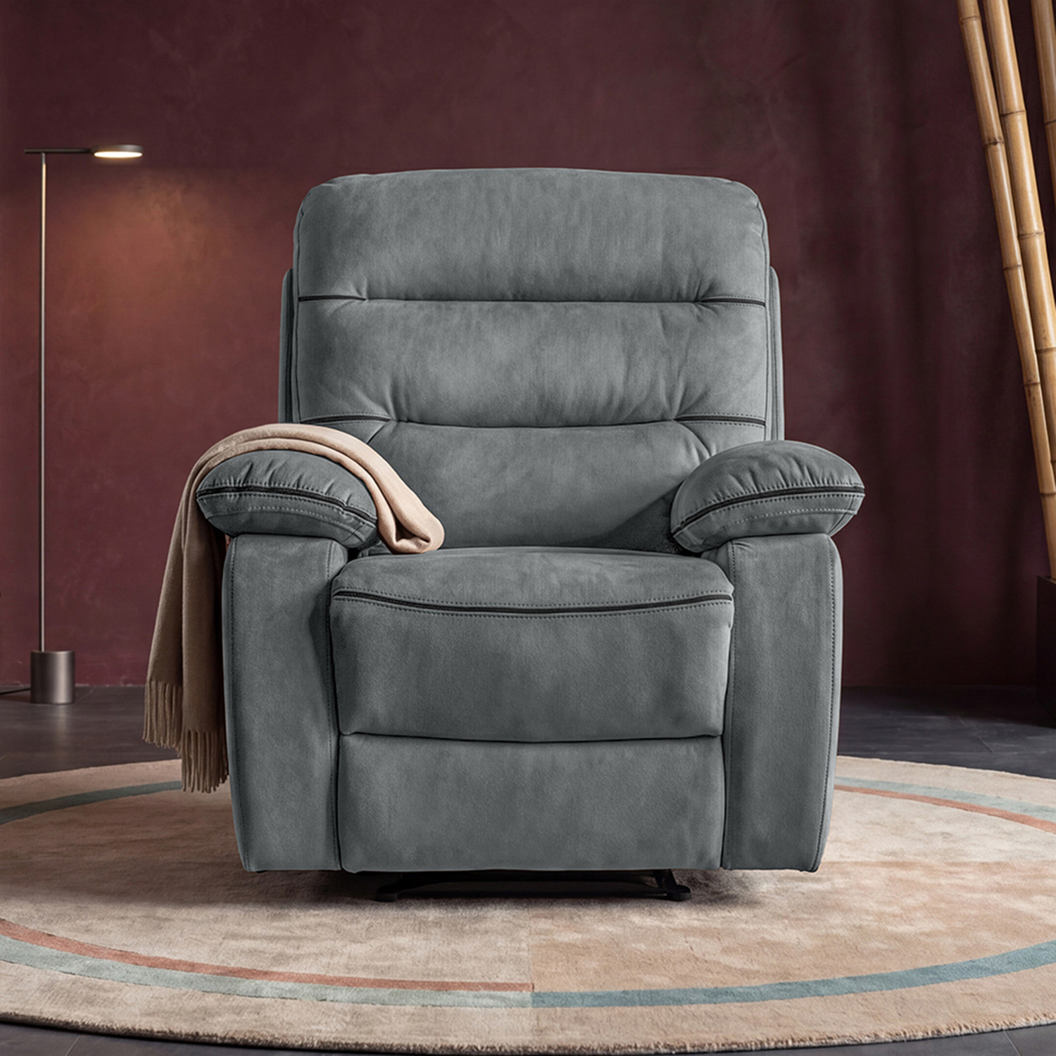 Image of Duroflex Avalon Grande - 3 Recline Modes with 3-Zone Back Support Fabric Manual Recliner