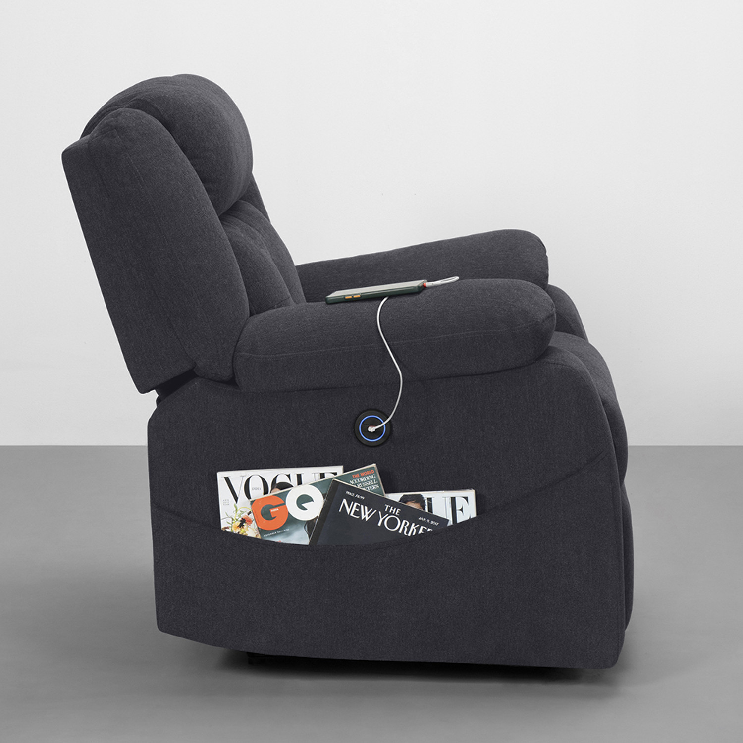 Image of Sleepyhead RX7 Designed by Duroflex - Single Seater Motorized with USB Port & Side Pocket Fabric Powered Recliner