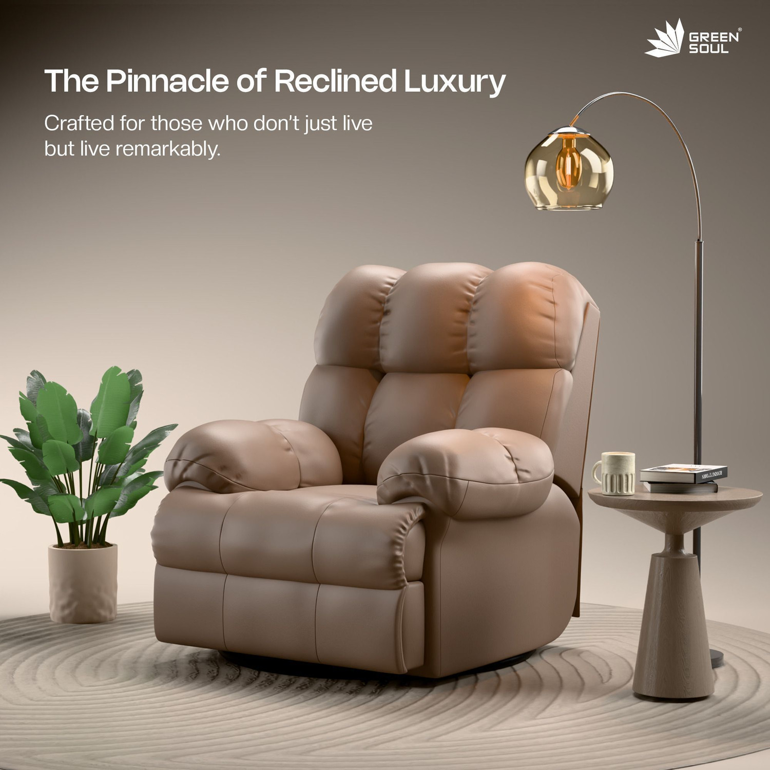 Image of GREEN SOUL Shangri-la |R3 | Leatherette Powered Swivel & Rocker Recliner