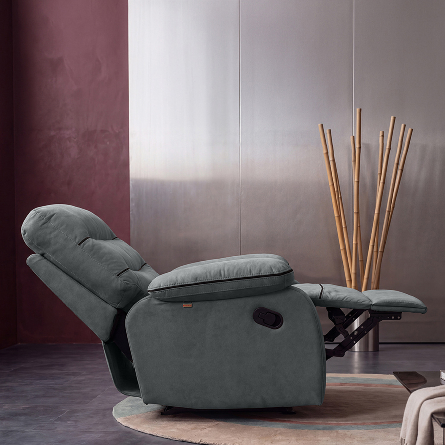 Image of Duroflex Avalon Grande - 3 Recline Modes with 3-Zone Back Support Fabric Manual Recliner