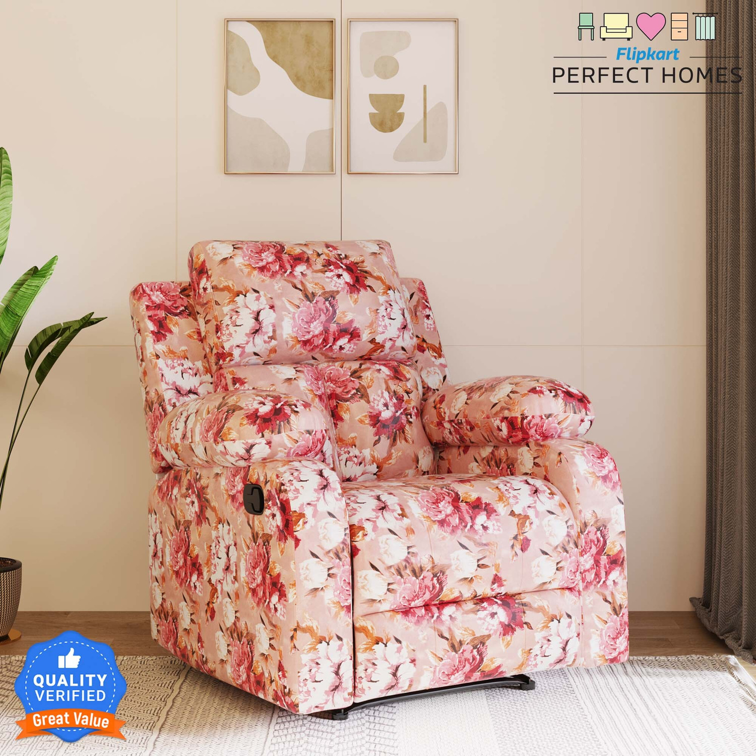 Image of Flipkart Perfect Homes Fabric Manual Recliner