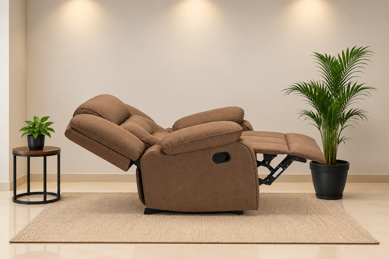 Image of Homley International Fabric Manual Recliner (Finish Color - Brown, Knock Down)