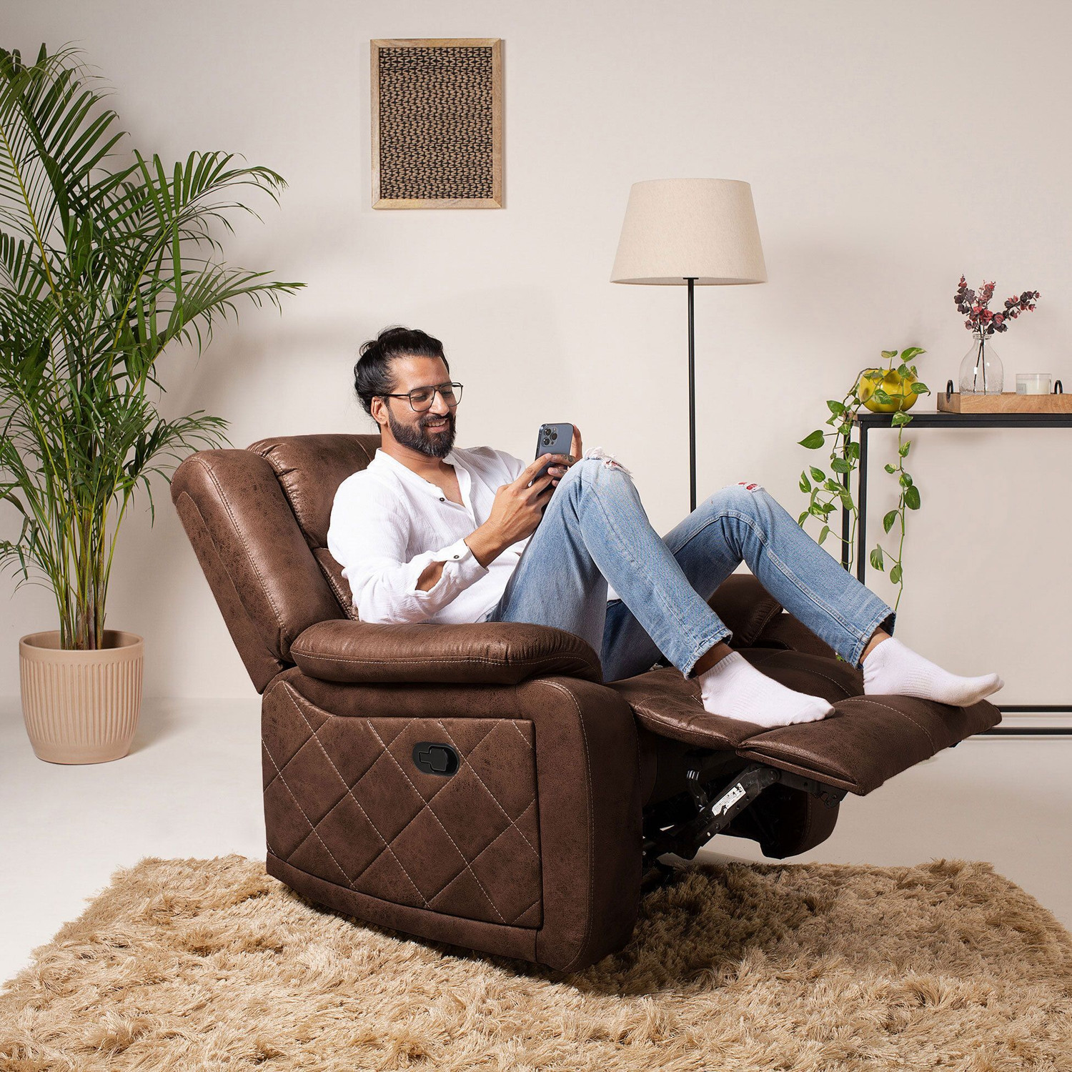Image of softland Fabric Manual Recliner