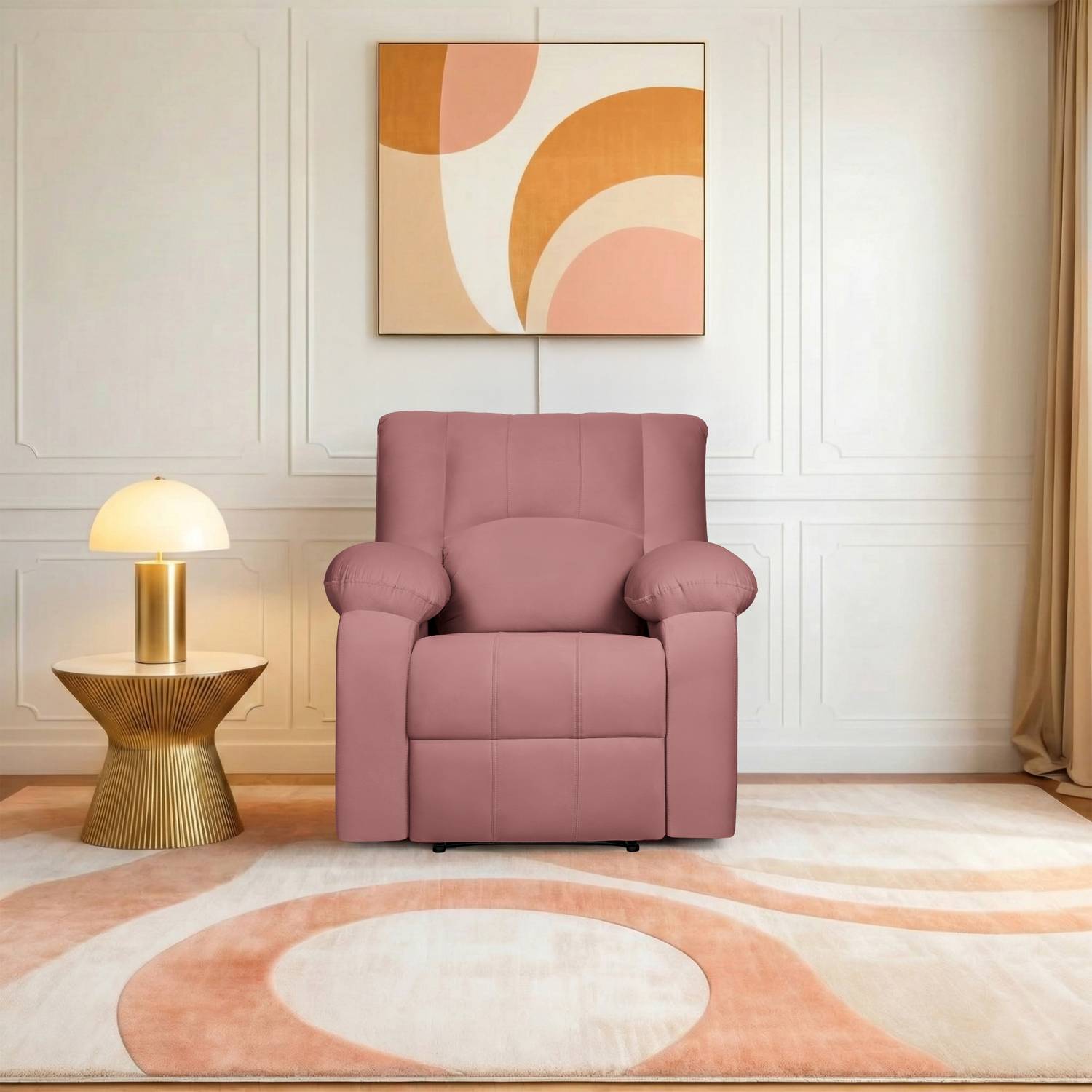 Seventh Heaven Fabric Manual Recliner Orange