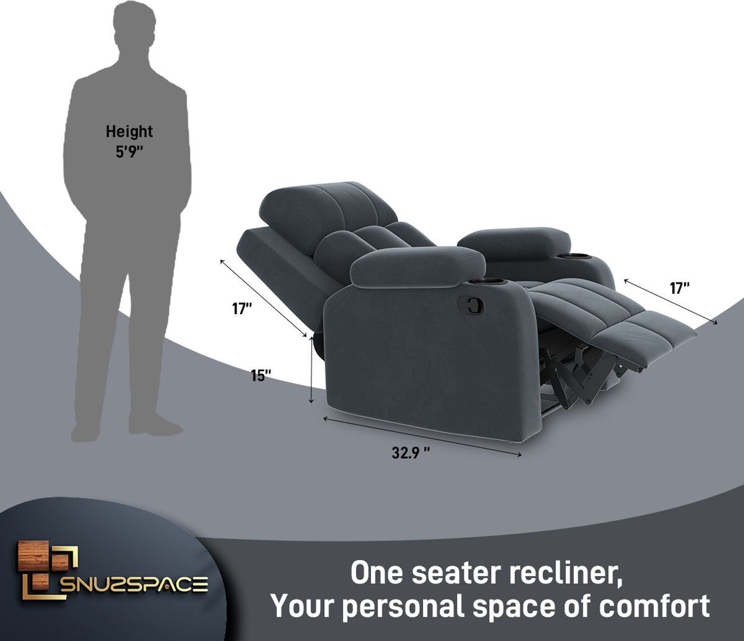Image of SNUZSPACE Fabric Manual Recliner