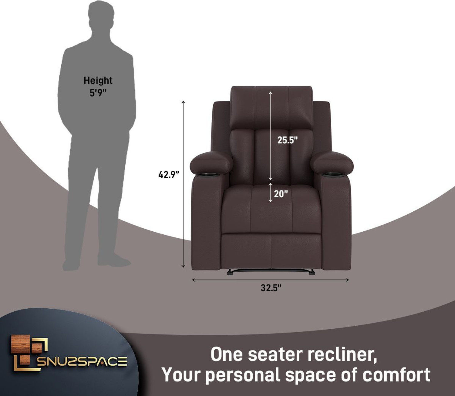Image of SNUZSPACE Leatherette Manual Recliner