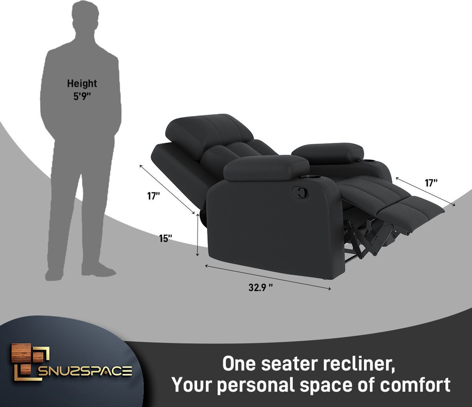 Image of SNUZSPACE Leatherette Manual Recliner