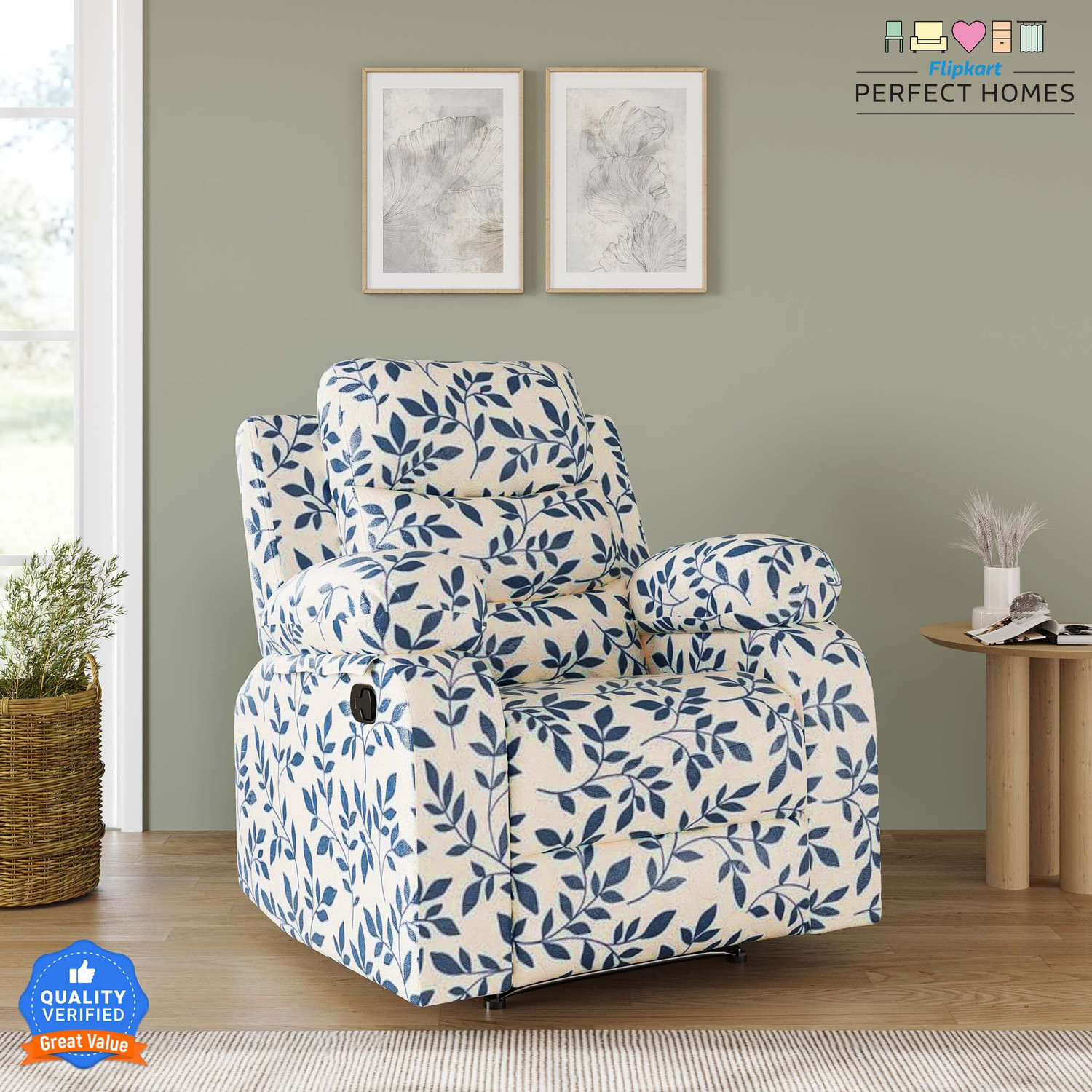 Image of Flipkart Perfect Homes Fabric Manual Recliner