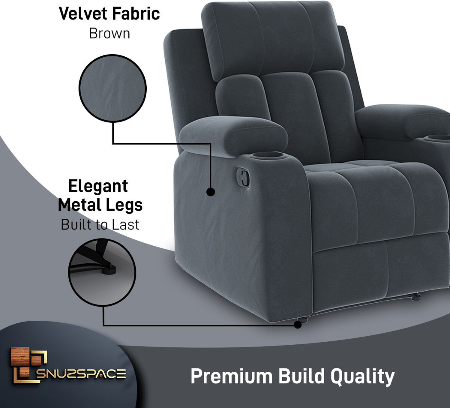 Image of SNUZSPACE Fabric Manual Recliner