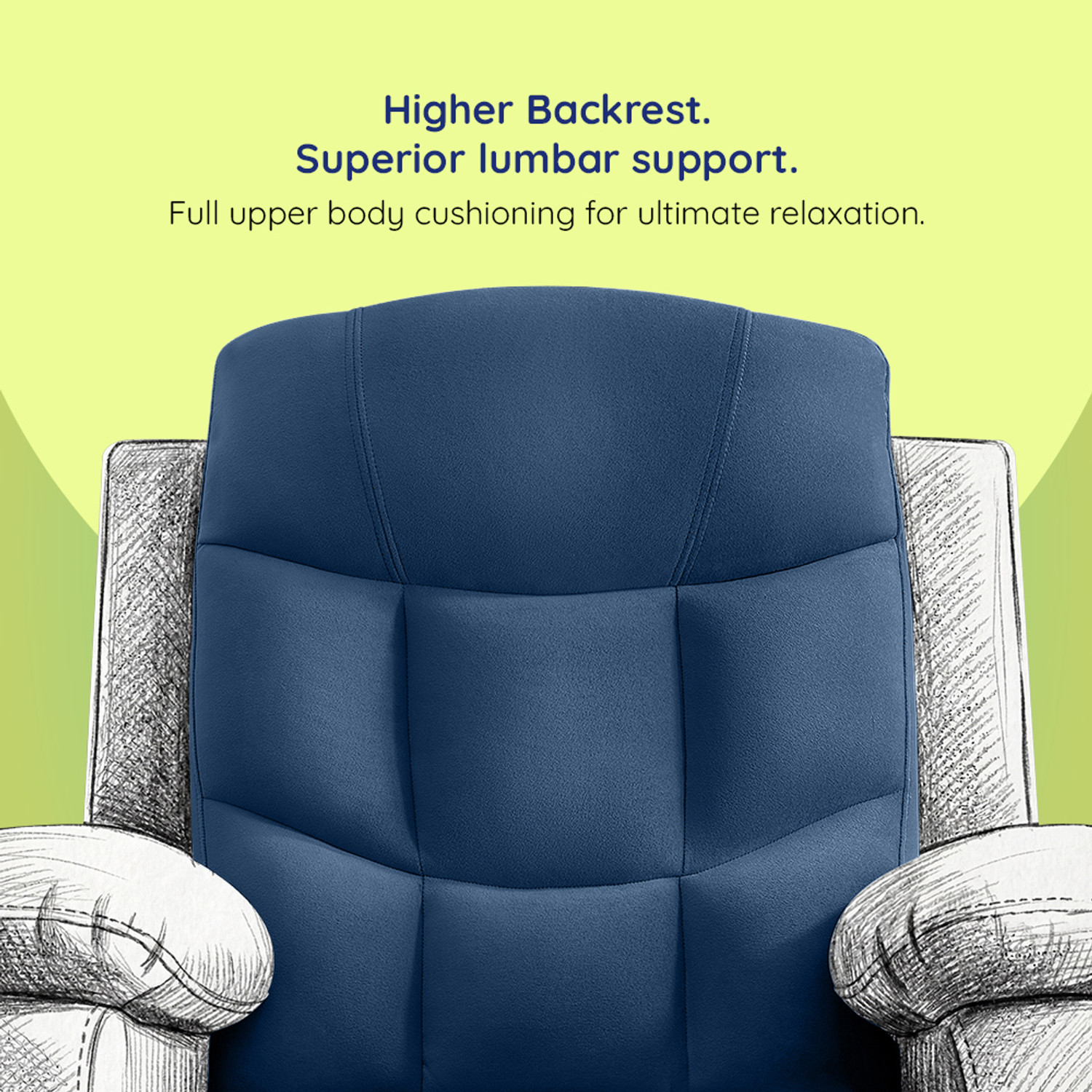 Image of Sleepyhead RX5 Ultra Designed by Duroflex - Single Seater Zig Zag Spring Suspension, Velvet Fabric Manual Recliner