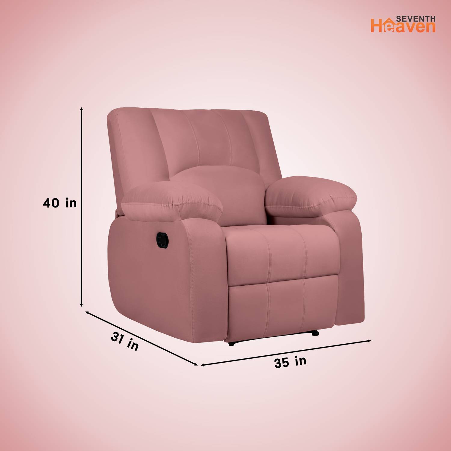 Seventh Heaven Fabric Manual Recliner Orange - Image 2