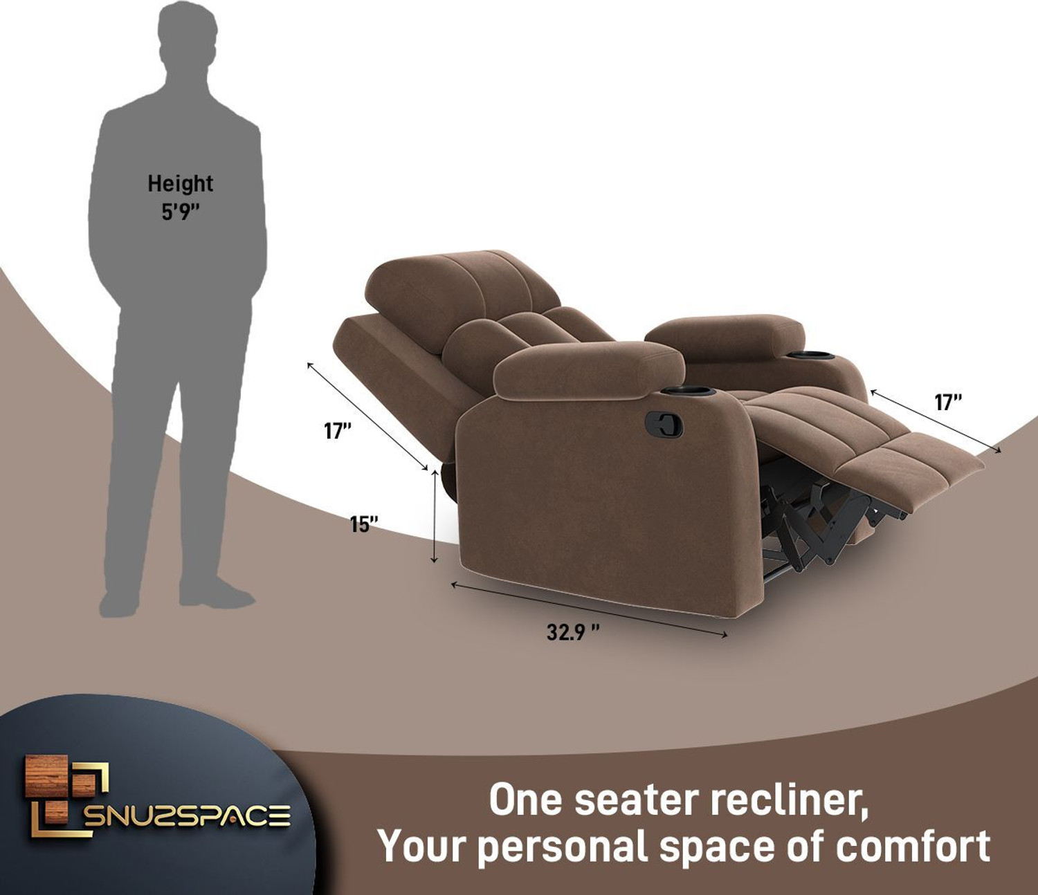 Image of SNUZSPACE Fabric Manual Recliner