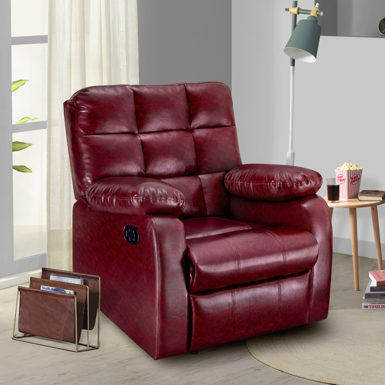 Image of Sleepyhead RX5 Designed by Duroflex - Single Seater Durable Spring Support Leatherette Manual Recliner