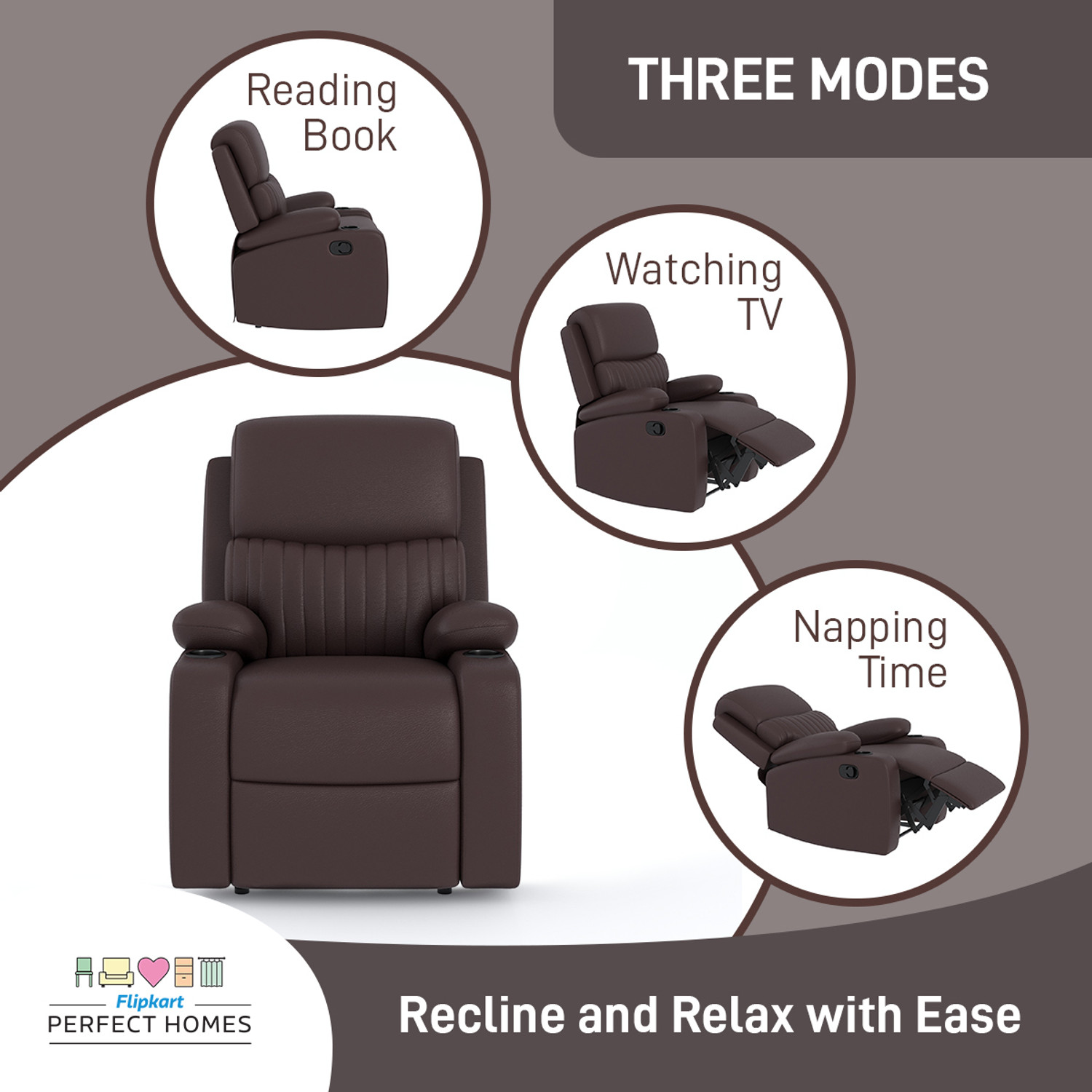 Image of Flipkart Perfect Homes Leatherette Manual Recliner
