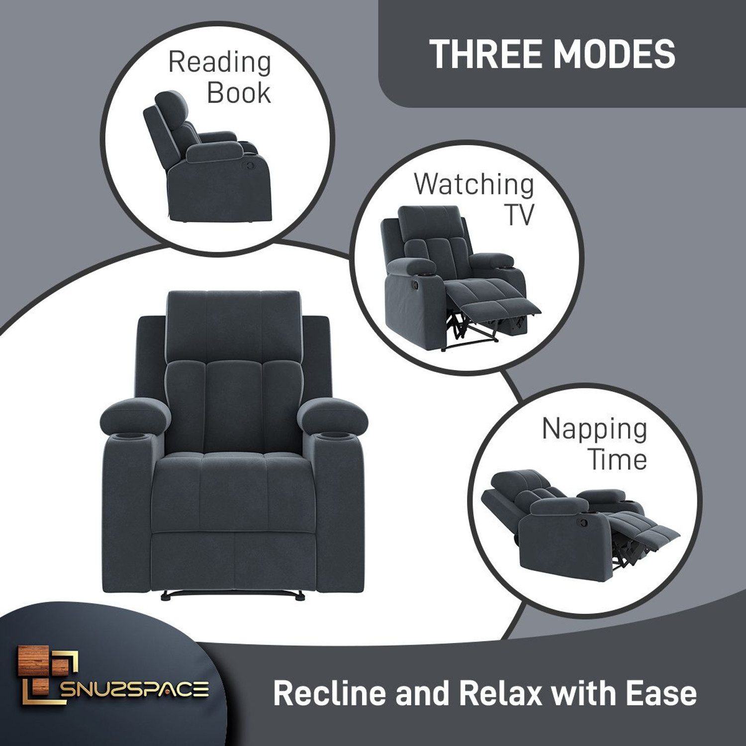 Image of SNUZSPACE Fabric Manual Recliner