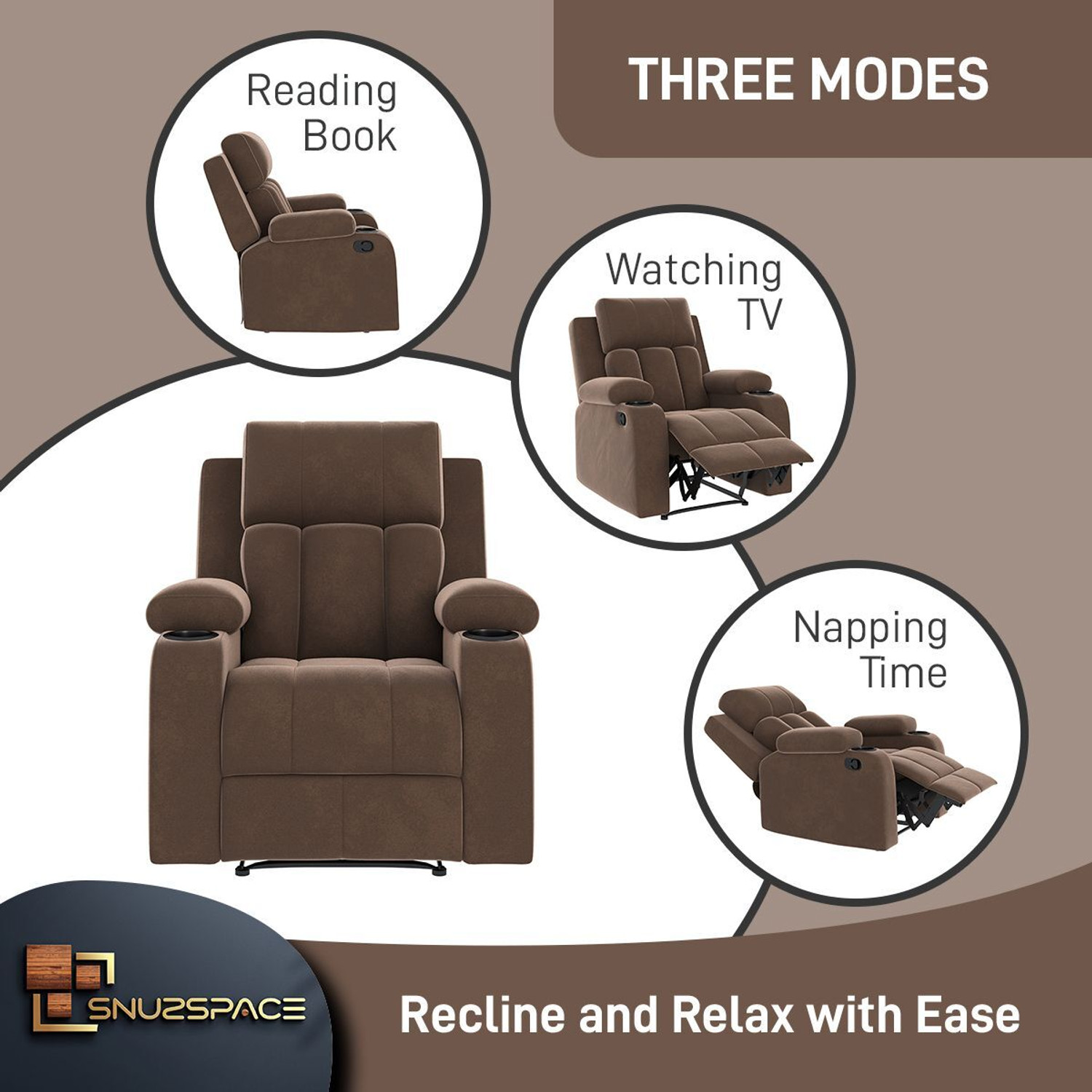 Image of SNUZSPACE Fabric Manual Recliner