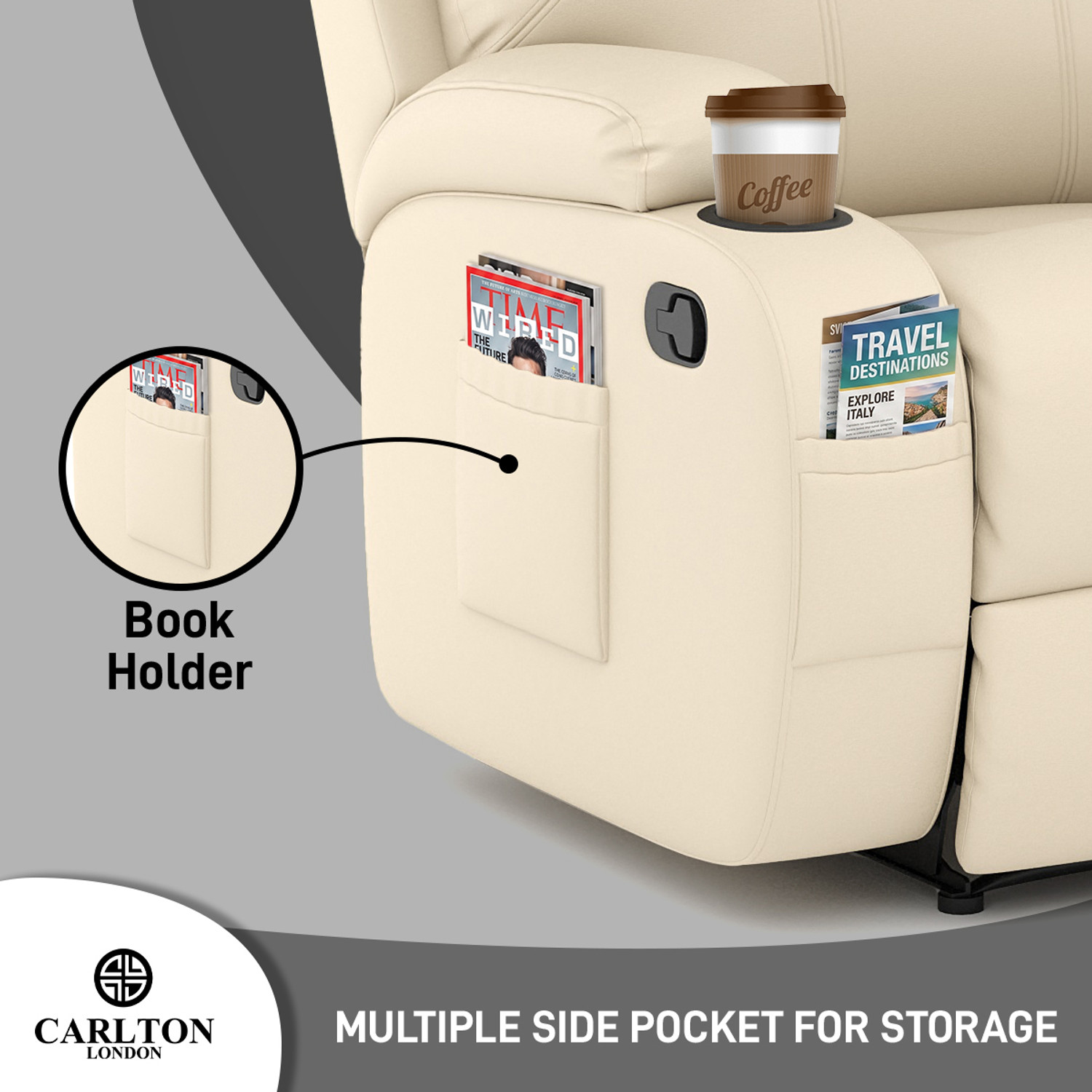 Image of CARLTON LONDON Dream Leatherette Manual Recliner